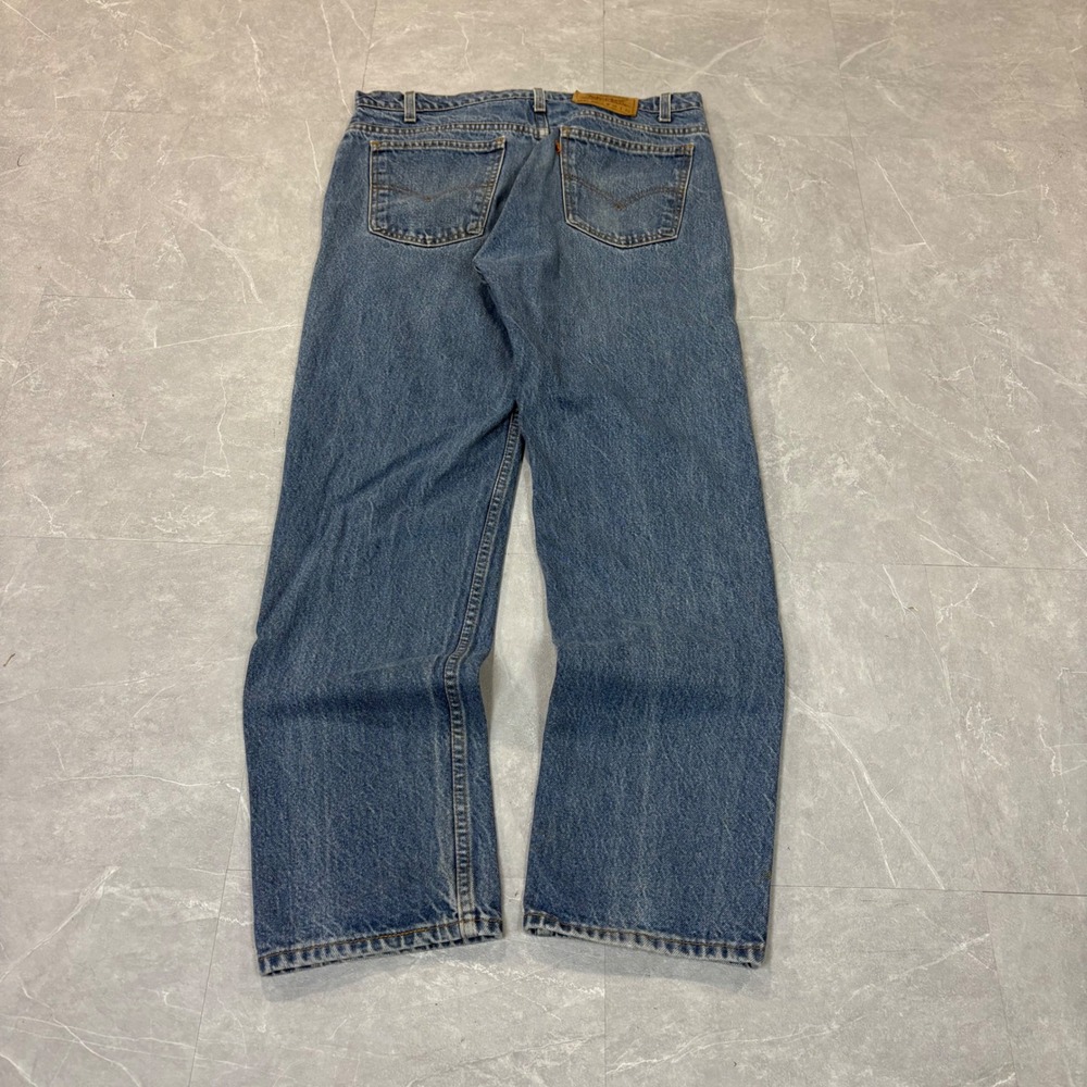 Vintage Levis 505 Orange Tab Jeans Mens 36x30 Blue Straight Leg Made in USA